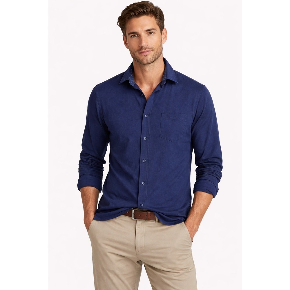 Ted Baker Mens Blue Button Down Shirt Size 3 Long‎ Sleeve Cotton